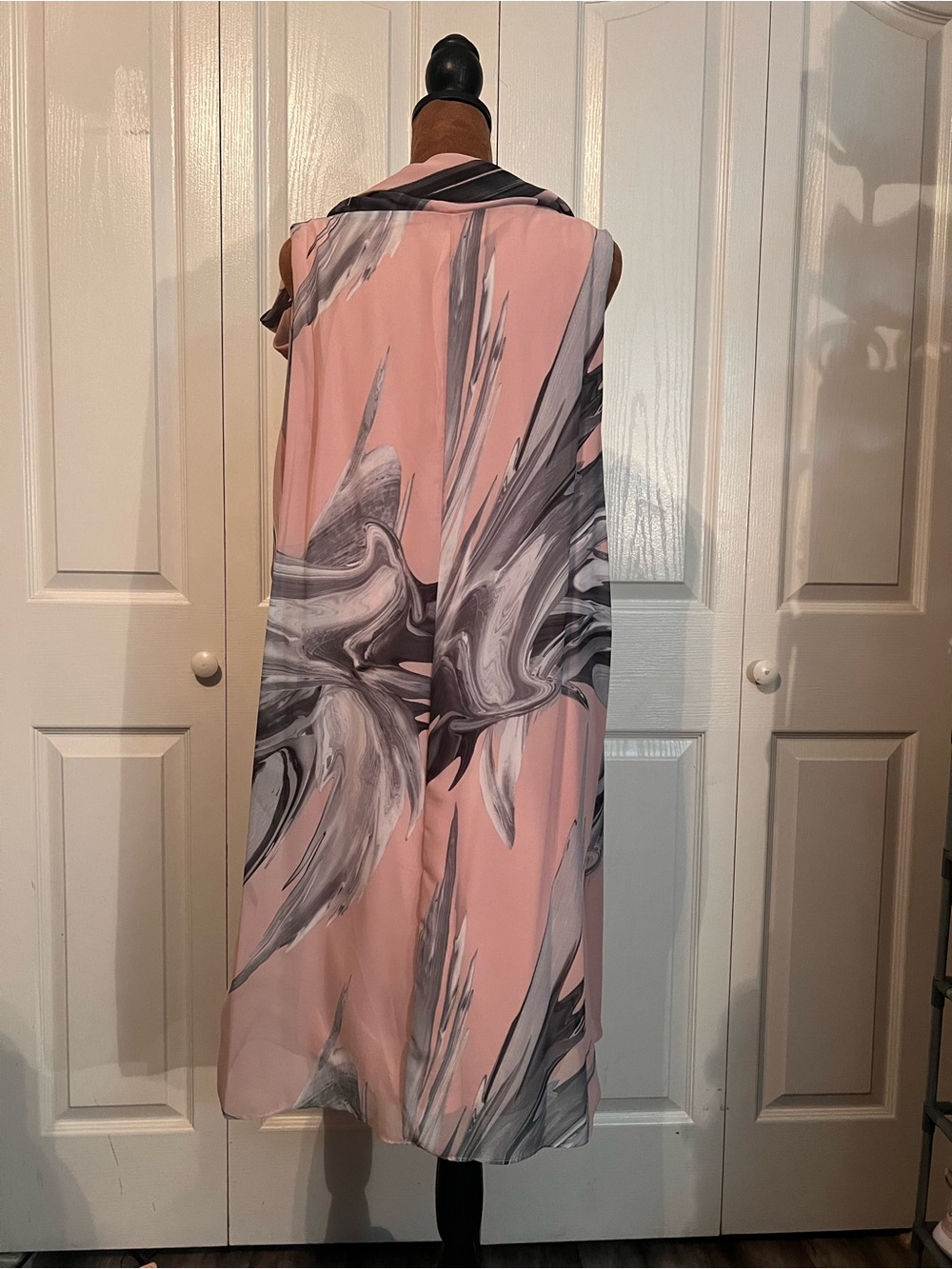 Signature by Robbie Bee Blush Pink Abstract Print Tie Shoulder Shift Dress - Picture 8 of 14